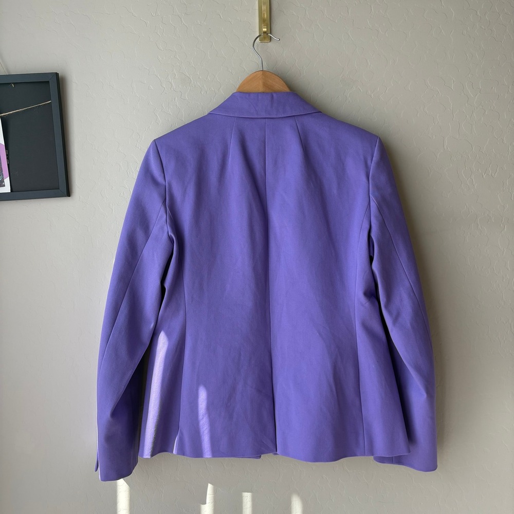 J.Crew Devon Blazer Purple Double Breasted‎ Cotton Viscose Jacket Size 8 - Picture 6 of 9